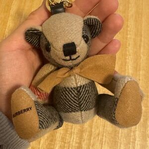 Burberry Beige and Black Teddy Bear Keychain